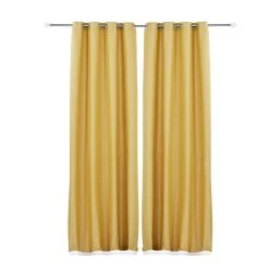 2-Piece Maliha Curtain Set, Ochre - 140x300 Cm