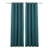 2-Piece Zayn Curtain Set, Teal - 140x300 Cm