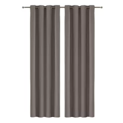 2-Piece Melis Black Out Curtain Set, Brown - 135x300 Cm