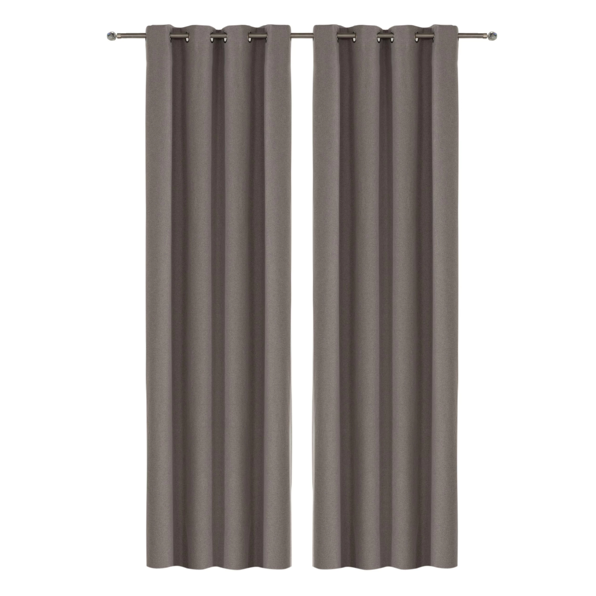 2-Piece Melis Black Out Curtain Set, Brown - 135x300 Cm 1 2-Piece Melis Black Out Curtain Set, Brown - 135x300 Cm