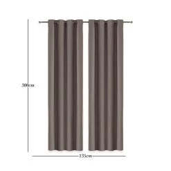 2-Piece Melis Black Out Curtain Set, Brown - 135x300 Cm 5 2-Piece Melis Black Out Curtain Set, Brown - 135x300 Cm -decoration 5110701503771 3