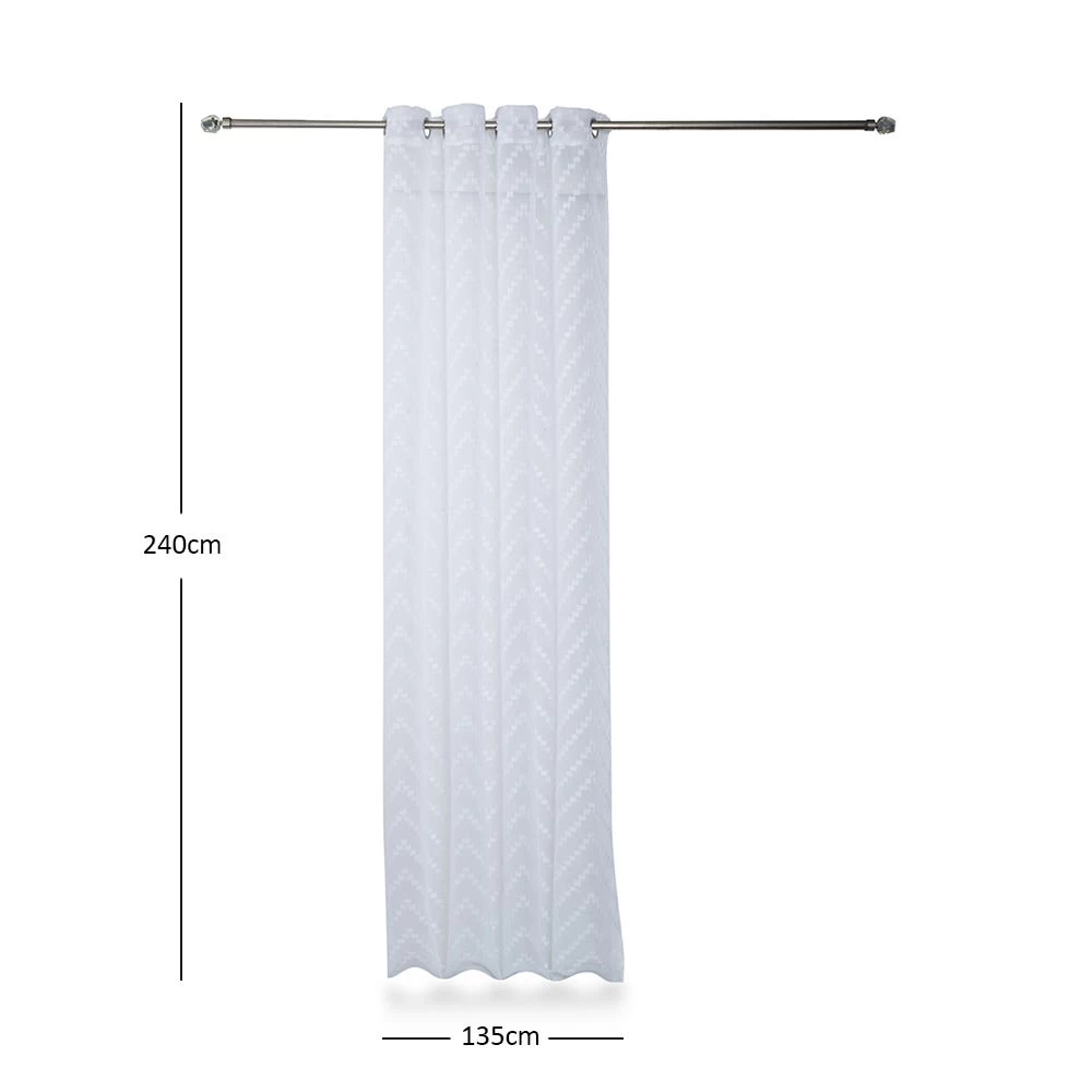 2-Piece Simone Sheer Curtain Set, White - 140X300 Cm 3 2-Piece Simone Sheer Curtain Set, White - 140X300 Cm - Image 3