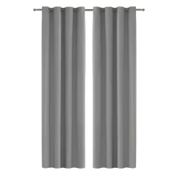 2-Piece Melis Black Out Curtain Set, Silver - 135x300 Cm
