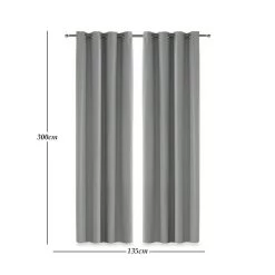 2-Piece Melis Black Out Curtain Set, Silver - 135x300 Cm -decoration 5110701503955 3