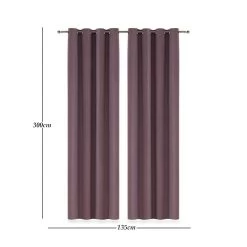 2-Piece Melis Black Out Curtain Set, Berry - 135x300 Cm -decoration 5110701503962 3