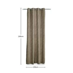 2-Piece Emira Chenille Jacquard Curtain Set, Champagne Gold - 135x240 Cm -decoration 5110701503979 3