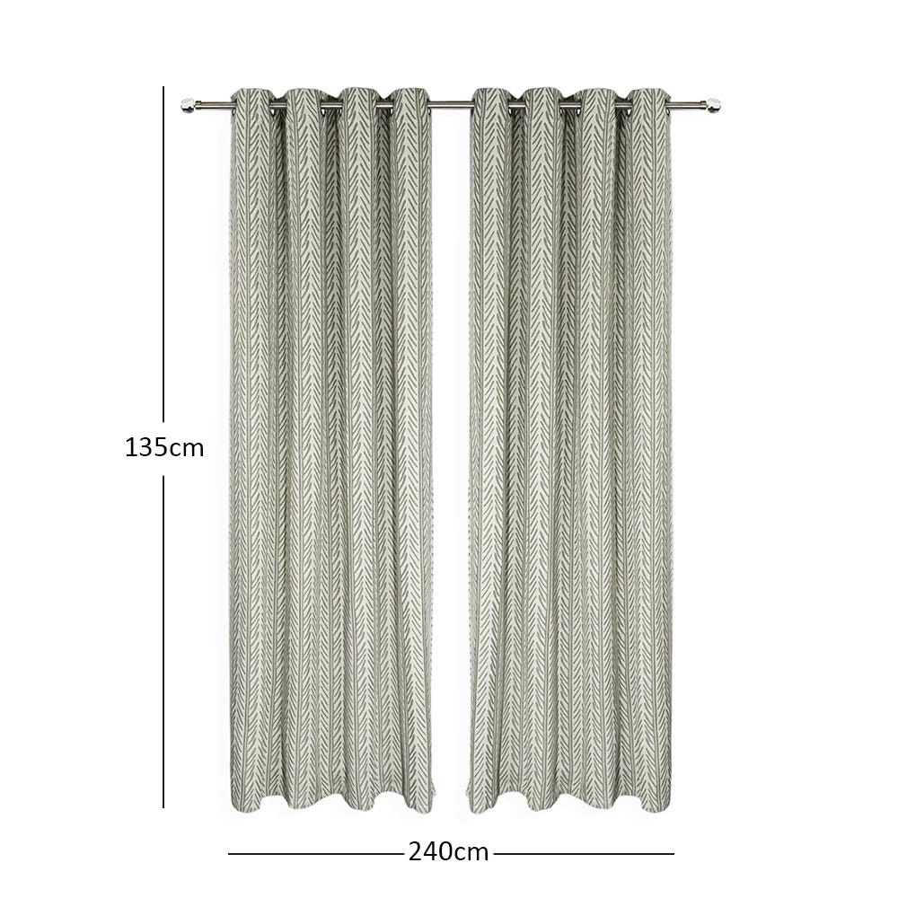 Kian Jacquard Curtain, Sage - 135x240 Cm 3 Kian Jacquard Curtain, Sage - 135x240 Cm - Image 3