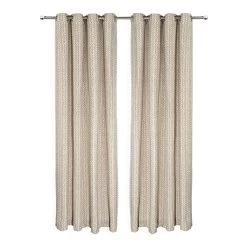 Kian Jacquard Curtain, Beige - 135x240 Cm