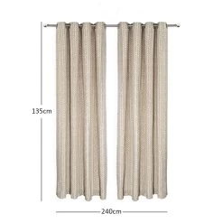 Kian Jacquard Curtain, Beige - 135x240 Cm -decoration 5110701504037 3