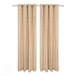 Kian Jacquard Curtain, Mustard - 135x240 Cm