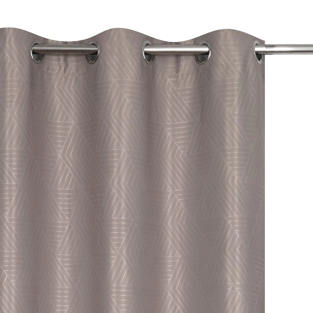 Otis Embossed 2-Piece Blackout Curtain Set, Taupe - 140x240 Cm 3 Otis Embossed 2-Piece Blackout Curtain Set, Taupe - 140x240 Cm - Image 3