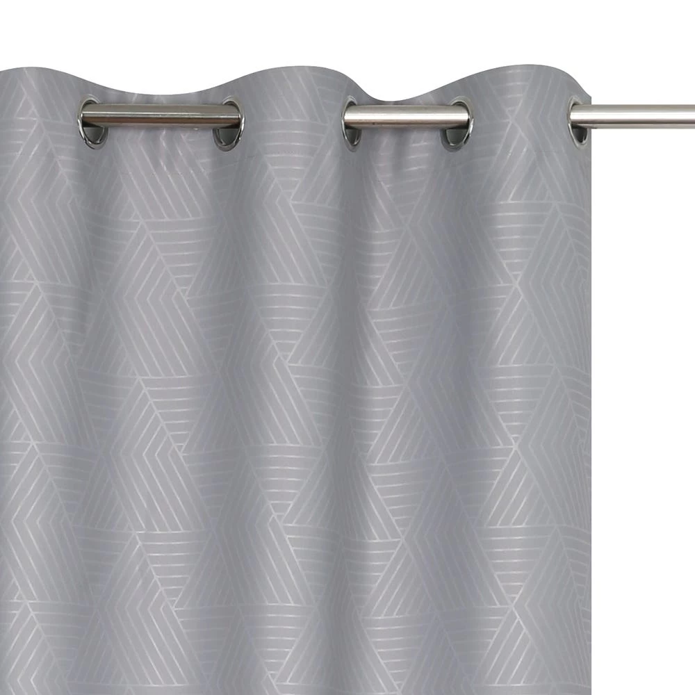 Otis Embossed 2-Piece Blackout Curtain Set, Grey - 140x240 Cm 3 Otis Embossed 2-Piece Blackout Curtain Set, Grey - 140x240 Cm - Image 3