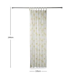 Butterfly Curtain Set, Yellow & White - 135x240 Cm -decoration 5110702503589 3