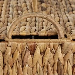 Water Hyacinth Tall Basket With Lid, Natural - 36 X 29 X 41 Cms -decoration 5110801200501 4