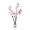 Artificial Magnolias In Glass Vase, Pink & White – 63 Cms