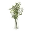 Artificial Viburnum In Glass Vase, White & Green – 66 Cms