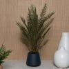 Artificial Fern In Ceramic Pot, Green & Black - 89 Cm