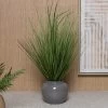 Artificial Grass In Ceramic Pot, Green & Grey - 63.5 Cm