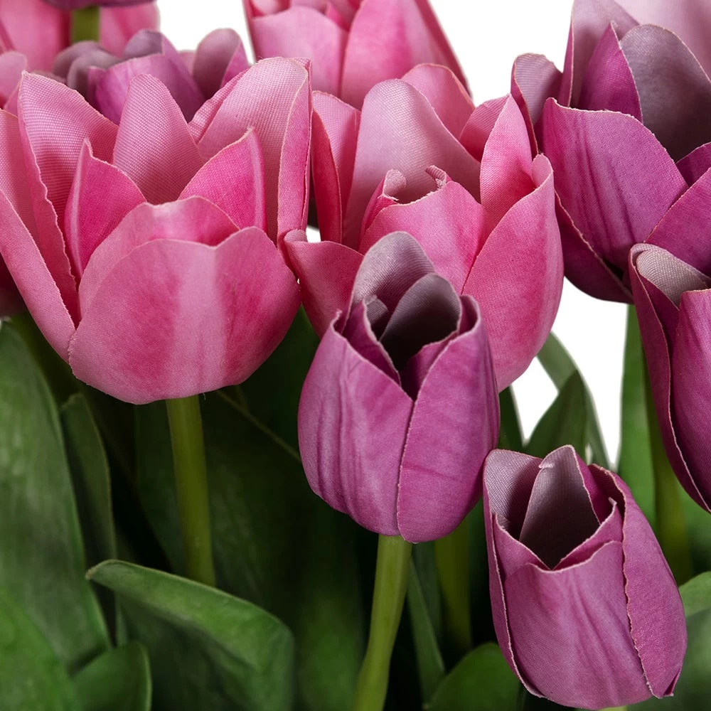 Artificial Tulip In Glass Vase, Light Pink - 41 Cm 2 Artificial Tulip In Glass Vase, Light Pink - 41 Cm - Image 2