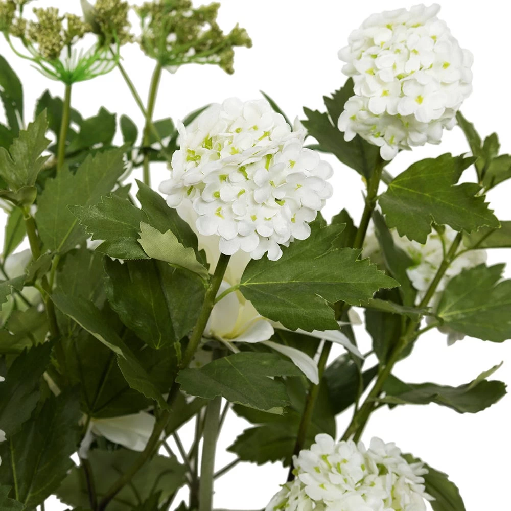 Artificial Chrysanthemum In Glass Vase, White - 70 Cm 2 Artificial Chrysanthemum In Glass Vase, White - 70 Cm - Image 2
