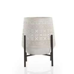 Tribal Planter On Stand, Natural - 11 Cms