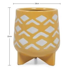 Ceramic Santo Planter, Yellow & White - 22 Cm 5 Ceramic Santo Planter, Yellow & White - 22 Cm -decoration 5110900403667 3