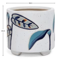 Ceramic Luke Planter, White & Blue - 18 Cm -decoration 5110900403681 3