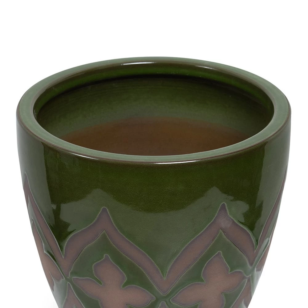 Ceramic Monta Planter, Green - 26 Cm 2 Ceramic Monta Planter, Green - 26 Cm - Image 2