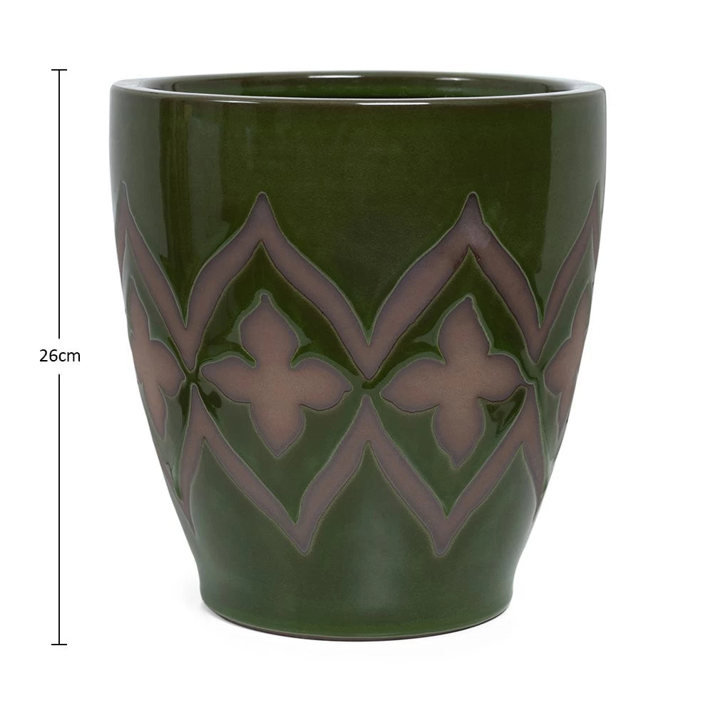 Ceramic Monta Planter, Green - 26 Cm 3 Ceramic Monta Planter, Green - 26 Cm - Image 3