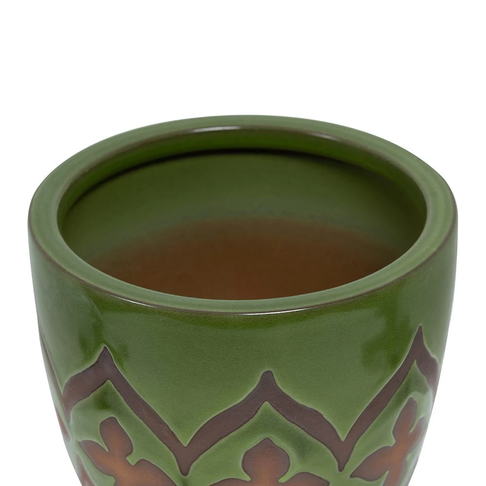 Ceramic Monta Planter, Green - 20 Cm 2 Ceramic Monta Planter, Green - 20 Cm - Image 2