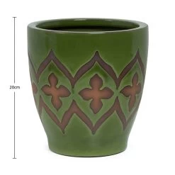 Ceramic Monta Planter, Green - 20 Cm 5 Ceramic Monta Planter, Green - 20 Cm -decoration 5110900403735 3