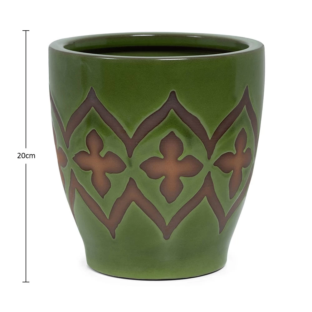 Ceramic Monta Planter, Green - 20 Cm 3 Ceramic Monta Planter, Green - 20 Cm - Image 3