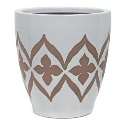 Ceramic Monta Planter, White - 26 Cm