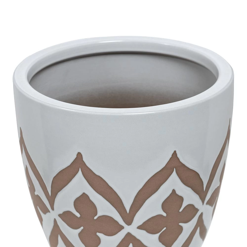 Ceramic Monta Planter, White - 26 Cm 2 Ceramic Monta Planter, White - 26 Cm - Image 2