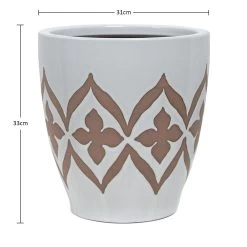 Ceramic Monta Planter, White - 26 Cm 5 Ceramic Monta Planter, White - 26 Cm -decoration 5110900403759 3