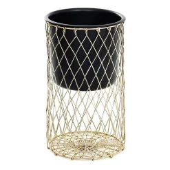 Orchid Small Planter Stand, Gold & Black - 20x35 Cm