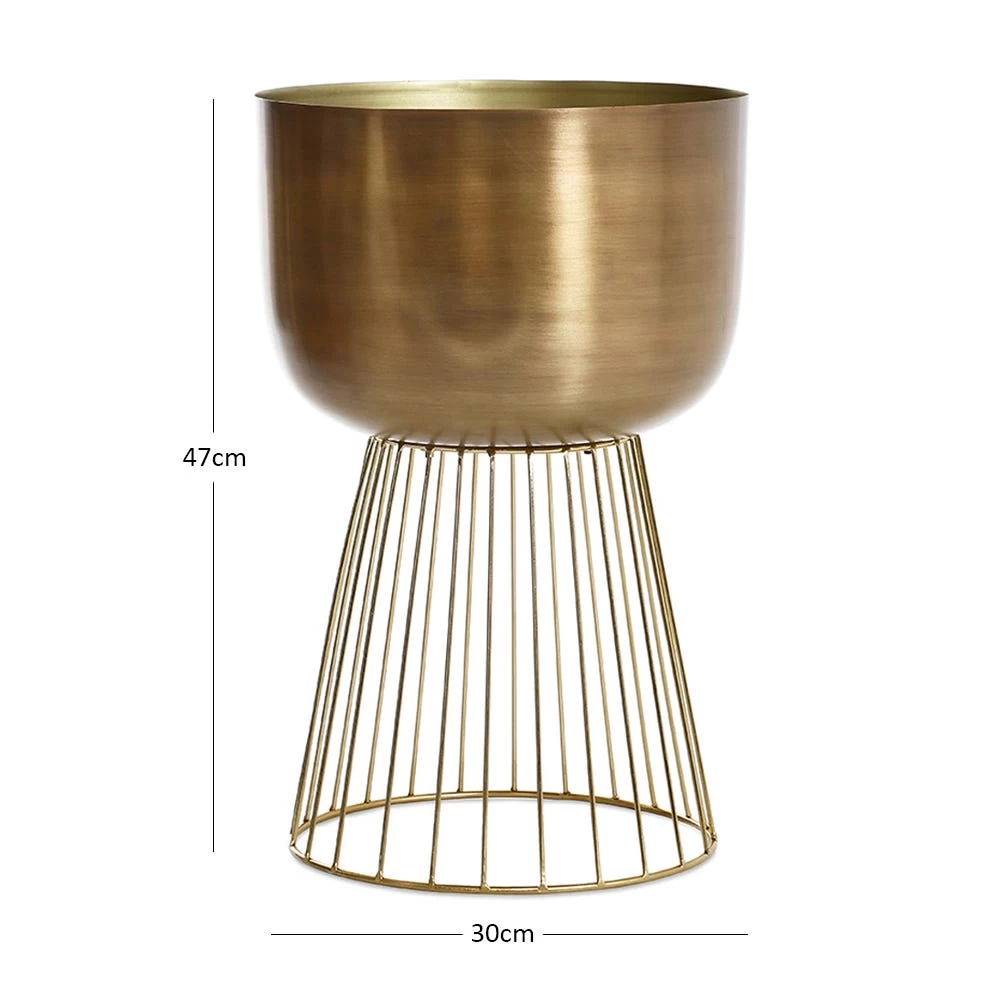 Iris Large Planter Stand, Gold - 30x47 Cm 3 Iris Large Planter Stand, Gold - 30x47 Cm - Image 3