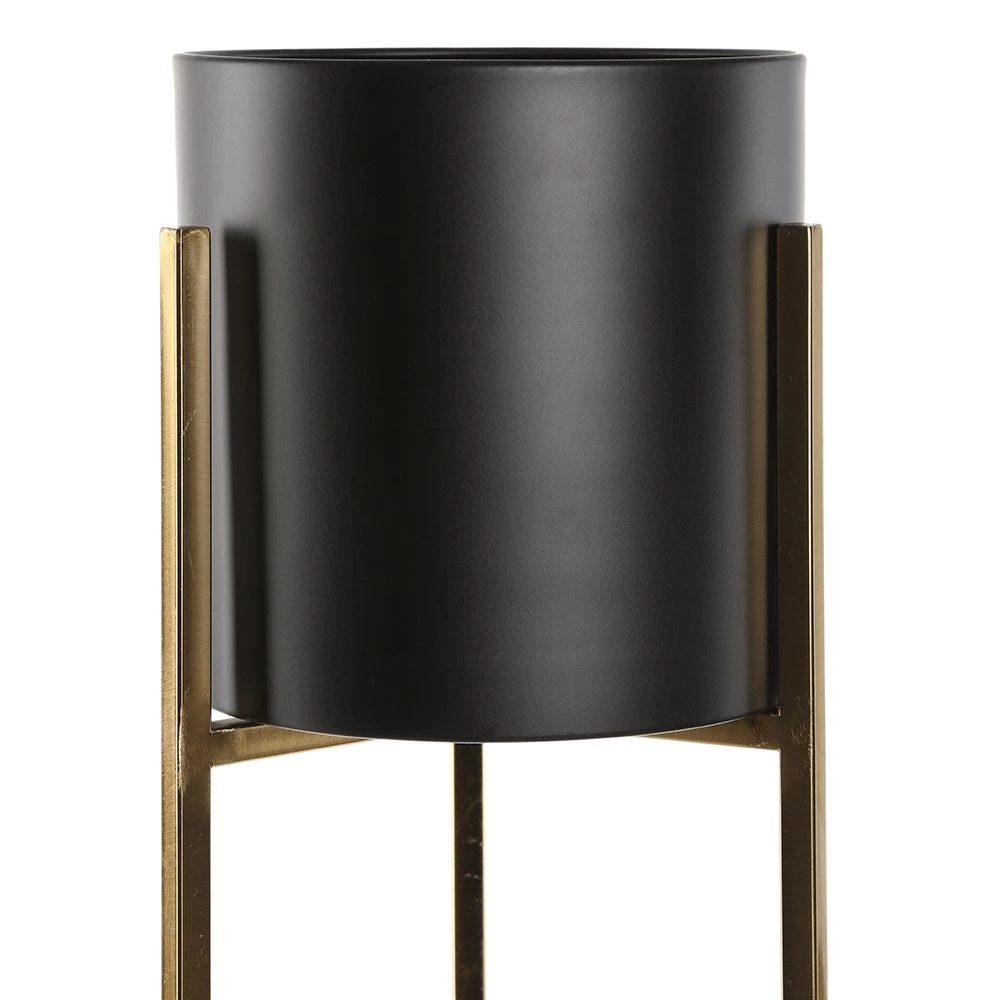 Planter With Stand, Copper & Black - Medium 2 Planter With Stand, Copper & Black - Medium - Image 2