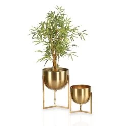 Metal Flower Pot, Gold - Large 7 Metal Flower Pot, Gold - Large -decoration 5110900500335 4