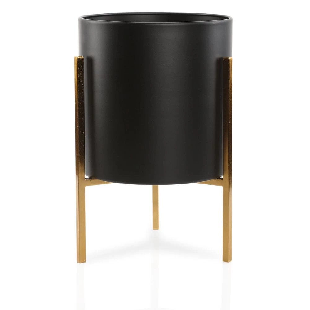 Metal Flower Pot, Copper & Black - Small 1 Metal Flower Pot, Copper & Black - Small