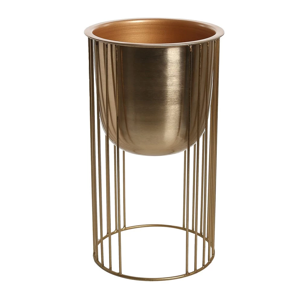 Contemporary Metal Planter, Gold - Large 1 Contemporary Metal Planter, Gold - Large