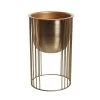 Contemporary Metal Planter, Gold - Medium