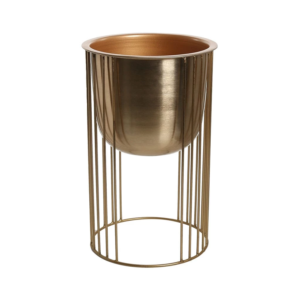 Contemporary Metal Planter, Gold - Medium 1 Contemporary Metal Planter, Gold - Medium