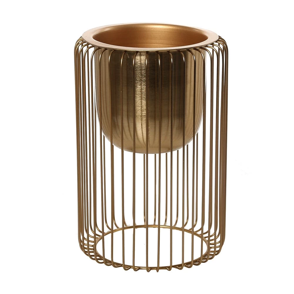 Metal Planter Set, Gold, Medium, 2 Pieces 1 Metal Planter Set, Gold, Medium, 2 Pieces