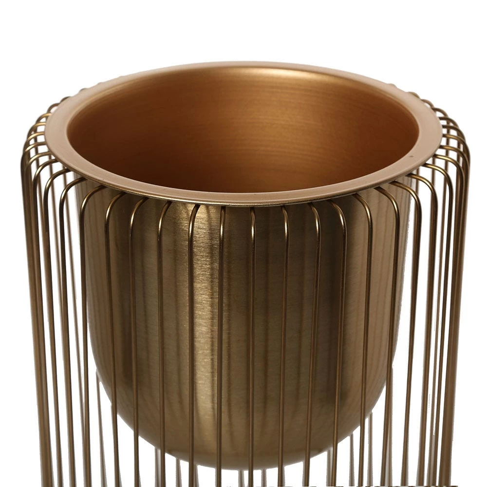 Metal Planter Set, Gold, Medium, 2 Pieces 2 Metal Planter Set, Gold, Medium, 2 Pieces - Image 2
