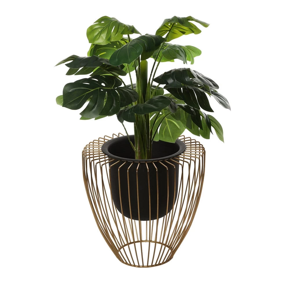 Metal Planter Set, Black/Gold, Large, 2 Pieces 1 Metal Planter Set, Black/Gold, Large, 2 Pieces