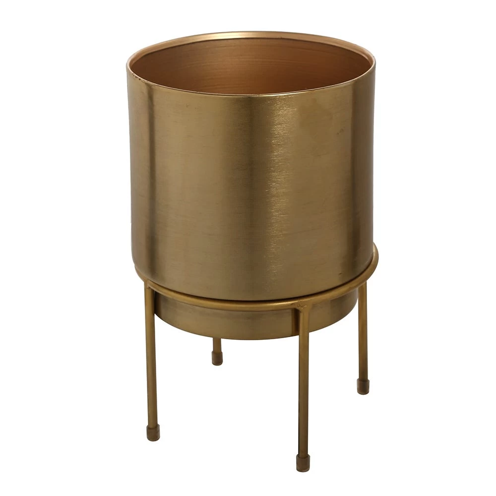 Metal Planter With Legs, Gold - Large 1 Metal Planter With Legs, Gold - Large