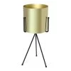 Contemporary Handcrafted Planter Stand, Gold & Black – Small