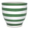 Stripe Ceramic Planter, Green – 33.5x39.5 Cm