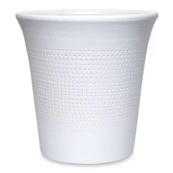 Textured Ceramic Planter, White – 29x26 Cm